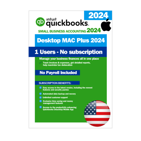 QuickBooks Desktop Mac Plus 2024 – Lifetime License Key – USA Version (1 User)