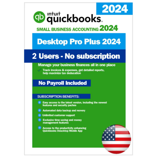 QuickBooks Desktop Pro Plus 2024 – Lifetime License Key – USA Version (2 Users)